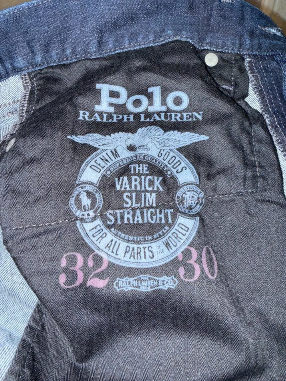 Polo Ralph Lauren Varick Slim Straight Jeans Dark Blue Size 32x30 NWOT